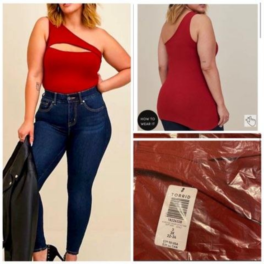 One Shoulder Cut Out Foxy Tank